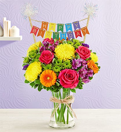Fields of Europe® Celebration with Happy Birthday Banner